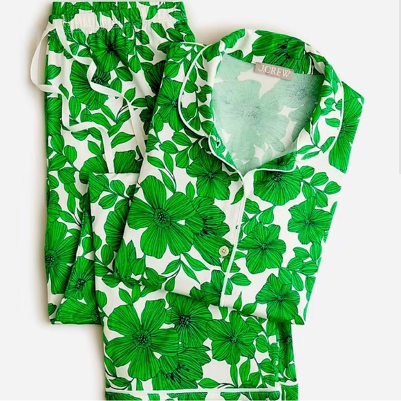 J. Crew Eco dreamiest long-sleeve pajama set in greenhouse floral print Medium - Picture 2 of 15